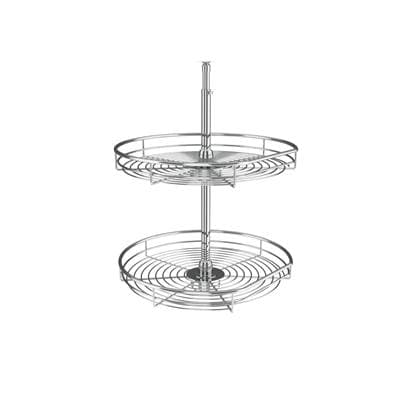 Rev-a-shelf Steel D-shape 2-Shelf Lazy Susans for Corner Wall Cabinets - Chrome