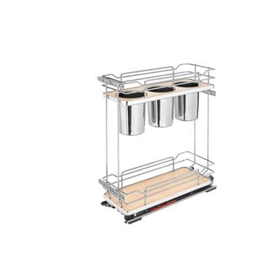 Rev-a-shelf Two-tier Utensil Pull Out Organizers W/soft Close - Natural Maple