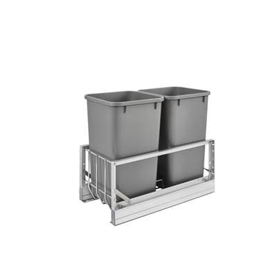 Rev-a-shelf Aluminum Pull Out Double Trash/waste Container W/soft Close by Rev-A-Shelf