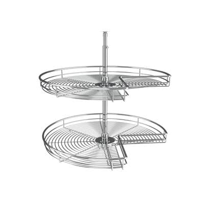 Rev-a-shelf Steel Kidney 2-Shelf Lazy Susans for Corner Base Cabinets - Chrome