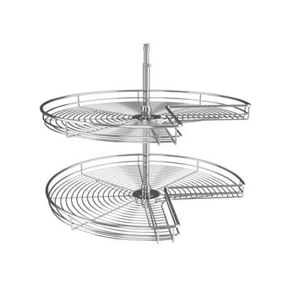 Rev-a-shelf Steel Kidney 2-Shelf Lazy Susans for Corner Base Cabinets - Chrome