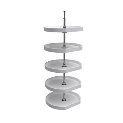 Rev-a-shelf Polymer D-shape 5-Shelf Lazy Susans W/post Hardware - White
