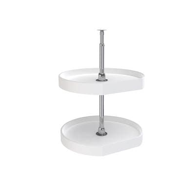 Rev-a-shelf Polymer D-shape 2-Shelf Lazy Susans for Corner Wall Cabinets - White