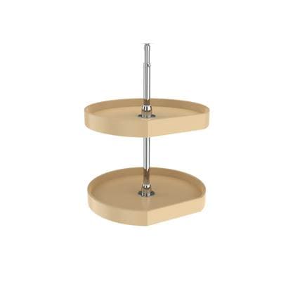 Rev-a-shelf Polymer D-shape 2-Shelf Lazy Susans for Corner Wall Cabinets - Almond