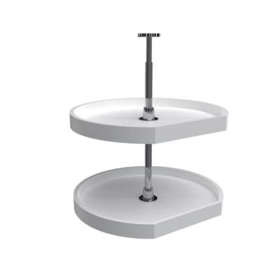 Rev-a-shelf Polymer D-shape 2-Shelf Lazy Susans for Corner Wall Cabinets - White by Rev-A-Shelf