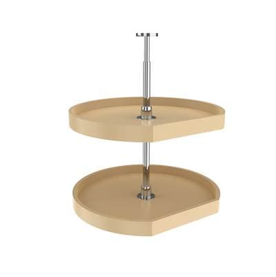 Rev-a-shelf Polymer D-shape 2-Shelf Lazy Susans for Corner Wall Cabinets - Almond