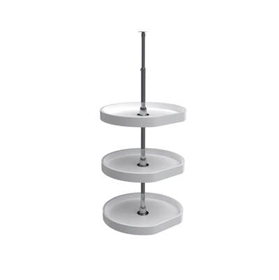 Rev-a-shelf Polymer D-shape 3-Shelf Lazy Susans for 38'' H Corner Wall Cabinets - White