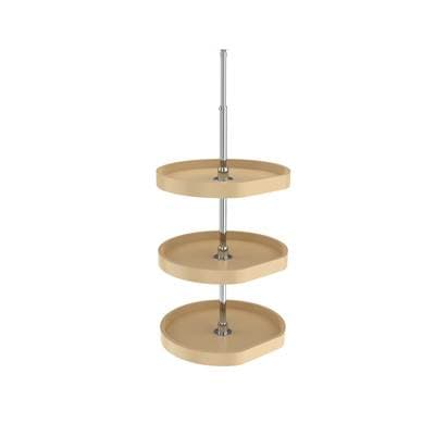 Rev-a-shelf Polymer D-shape 3-Shelf Lazy Susans for 38'' H Corner Wall Cabinets - Almond
