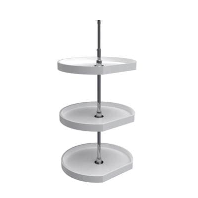 Rev-a-shelf Polymer D-shape 3-Shelf Lazy Susans for 38'' H Corner Wall Cabinets - White