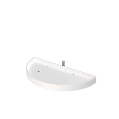 Rev-a-shelf Polymer Pivot and Slide Half Moon 1-Shelf Organizer for Blind Corner Cabinets - White