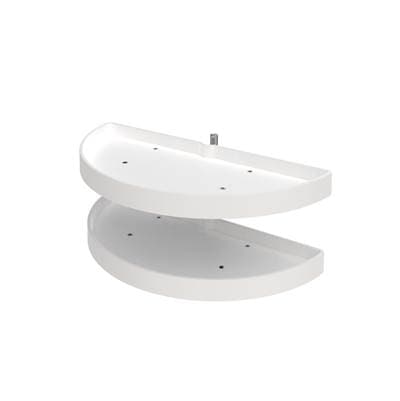 Rev-a-shelf Polymer Pivot and Slide Half Moon 2-Shelf Organizer for Blind Corner Cabinets - White