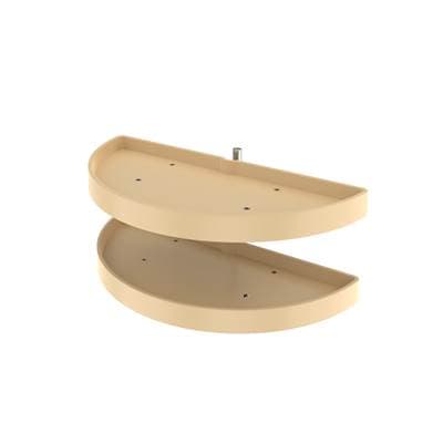 Rev-a-shelf Polymer Pivot and Slide Half Moon 2-Shelf Organizer for Blind Corner Cabinets - Almond