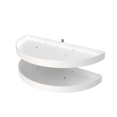 Rev-a-shelf Polymer Pivot and Slide Half Moon 2-Shelf Organizer for Blind Corner Cabinets - White