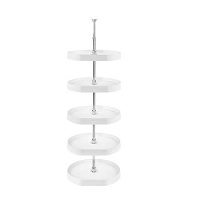 Rev-a-shelf Polymer D-shape 5-Shelf Lazy Susans W/post Hardware - White