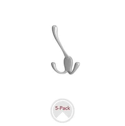 Rev-a-shelf 3-Way Decorative Wall/closet Panel Hook (5 Pack) - Silver by Rev-A-Shelf