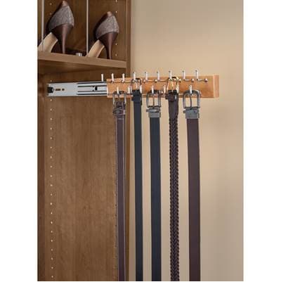 Rev-a-shelf 14 in Natural Side Mount Belt Rack - Natural Maple by Rev-A-Shelf