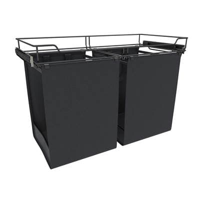 Rev-a-shelf Canvas Pull Out Hamper for Custom Closet Systems - Black