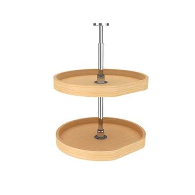 Rev-a-shelf Banded Wood D-shape 2-Shelf Lazy Susans for Corner Wall Cabinets - Natural Maple by Rev-A-Shelf