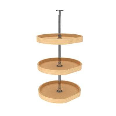 Rev-a-shelf Banded Wood D-shape 3-Shelf Lazy Susans for 38'' H Corner Wall Cabinets - Natural Maple by Rev-A-Shelf