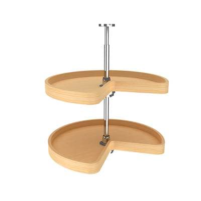Rev-a-shelf Banded Wood Kidney 2-Shelf Lazy Susan Shelf for Corner Base Cabinets - Natural Maple by Rev-A-Shelf