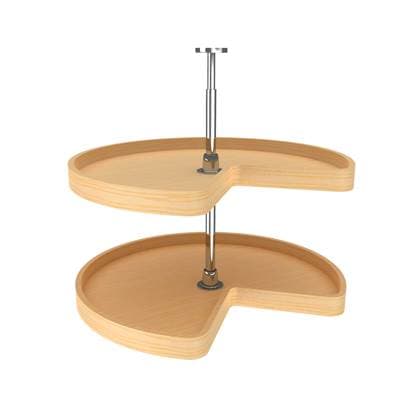 Rev-a-shelf Banded Wood Kidney 2-Shelf Lazy Susan Shelf for Corner Base Cabinets - Natural Maple by Rev-A-Shelf