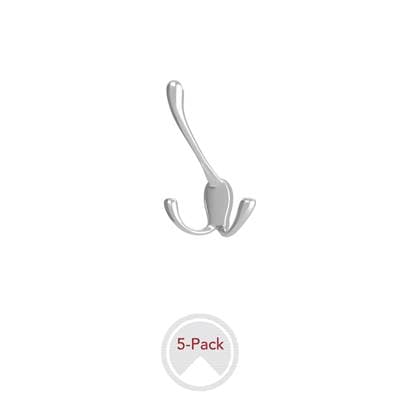 Rev-a-shelf 3-Way Decorative Wall/closet Panel Hook (5 Pack) - Silver by Rev-A-Shelf
