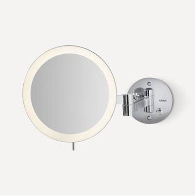 Robern Polished Chrome Wall-mounted Magnification Mirror with Integrated 3000K/5000K Light- 5X... by Robern