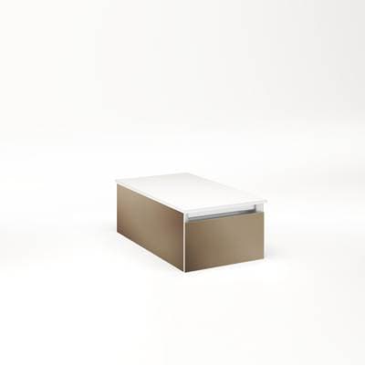 Robern Cartesian Vanity, 12'' X 7-1/2'' X 21'', Satin Bronze, Full Drawer, No Night Light - Satin... by Robern