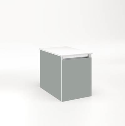 Robern Cartesian Vanity, 12'' X 15'' X 18'', Matte Gray, Full Drawer, No Night Light by Robern