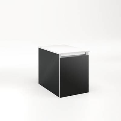 Robern Cartesian Vanity, 12'' X 15'' X 18'', Matte Black, Full Drawer, No Night Light by Robern