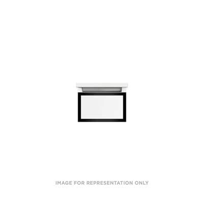 Robern Profiles Framed Vanity, 12'' X 7-1/2'' X 21'', Satin White, Matte Black Frame, Full...