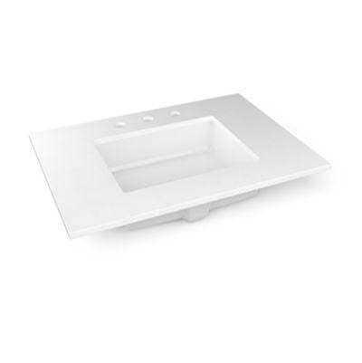Robern Engineered Stone Vanity Top, 31'' X 22'' X 3/4'', Center Undercounter Sink, Quartz White,... by Robern