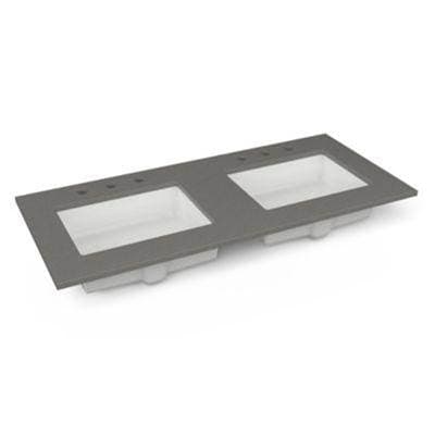Robern Engineered Stone Vanity Top, 49'' X 22'' X 3/4'', Double Undercounter Sink, Stone Gray,...