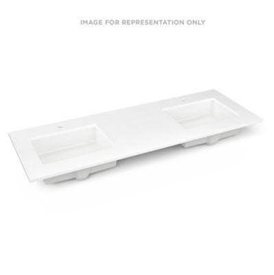 Robern Engineered Stone Vanity Top, 61'' X 22'' X 3/4'', Double Undercounter Sink, Quartz White,...
