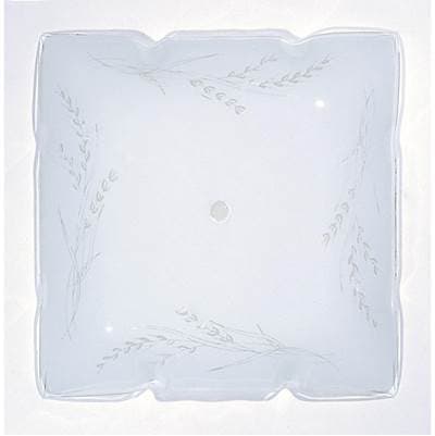 Satco 12'' Ruffled Square Clear Wheat - Ruffled Edge White by Satco