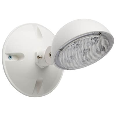 Satco Remote Emergency Light, Low-voltage Backup, Single Head, White Finish, Wet Location Rated -...