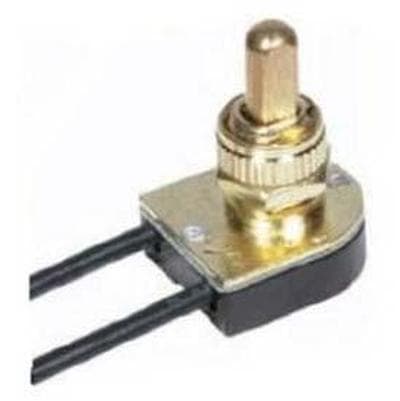 Satco Brass Finish Push On/off Switch 6'' - Brass Plated