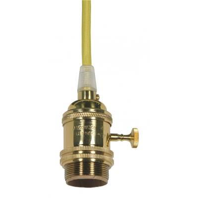Polished Brass 4 Pc Solid Brass On/Off T/k Socket by Satco