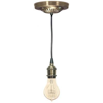 Satco Antique Brass Ribbed Vintage Canop