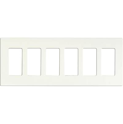 Satco Claro 6 Gang Wallplate - White by Satco