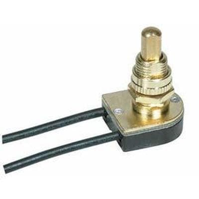 Satco Brass Finish Push On/off Switch 5/8'' - Brass Plated