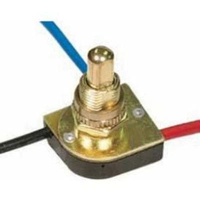 Satco Brass Finish 3 Way Push Switch 6'' - Brass Plated