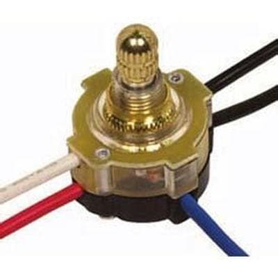 Satco Nickel Finish 3 Way Rotary Switch - Nickel Plated