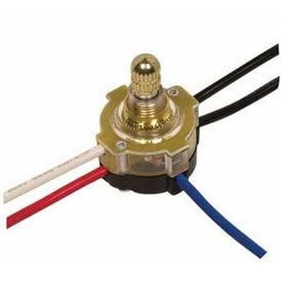 Satco Brass Finish 3 Way Rotary Switch Lighted - Brass Plated by Satco