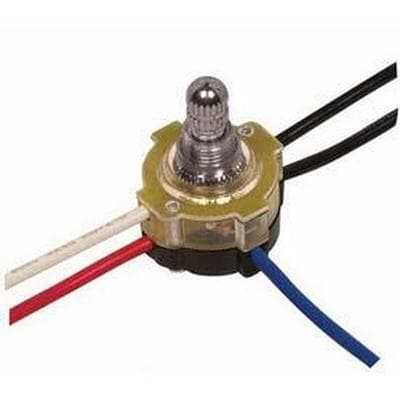 Satco Nickel Finish 3 Way Rotary Switch Lighted - Nickel Plated by Satco