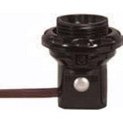 Satco 1 Candelabra Threaded Phenolic Socket with Brown Ring - Not Specified