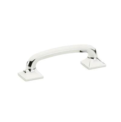 Schaub and Company Pull, Square Bases, Polished Chrome, 3-1/2'' Cc