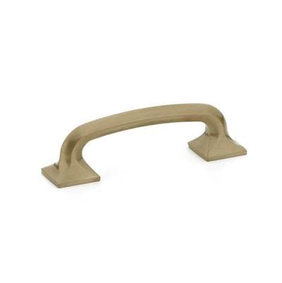 Schaub and Company Pull, Square Bases, Brushed Bronze, 3-1/2'' Cc by Schaub And Company