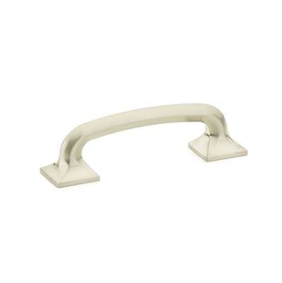 Schaub and Company Pull, Square Bases, Brushed Nickel, 3-1/2'' Cc
