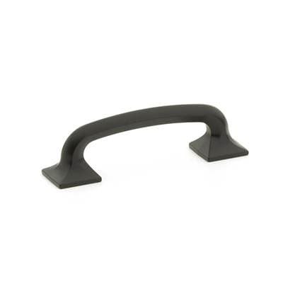 Schaub and Company Pull, Square Bases, Matte Black, 3-1/2'' Cc